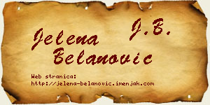 Jelena Belanović vizit kartica